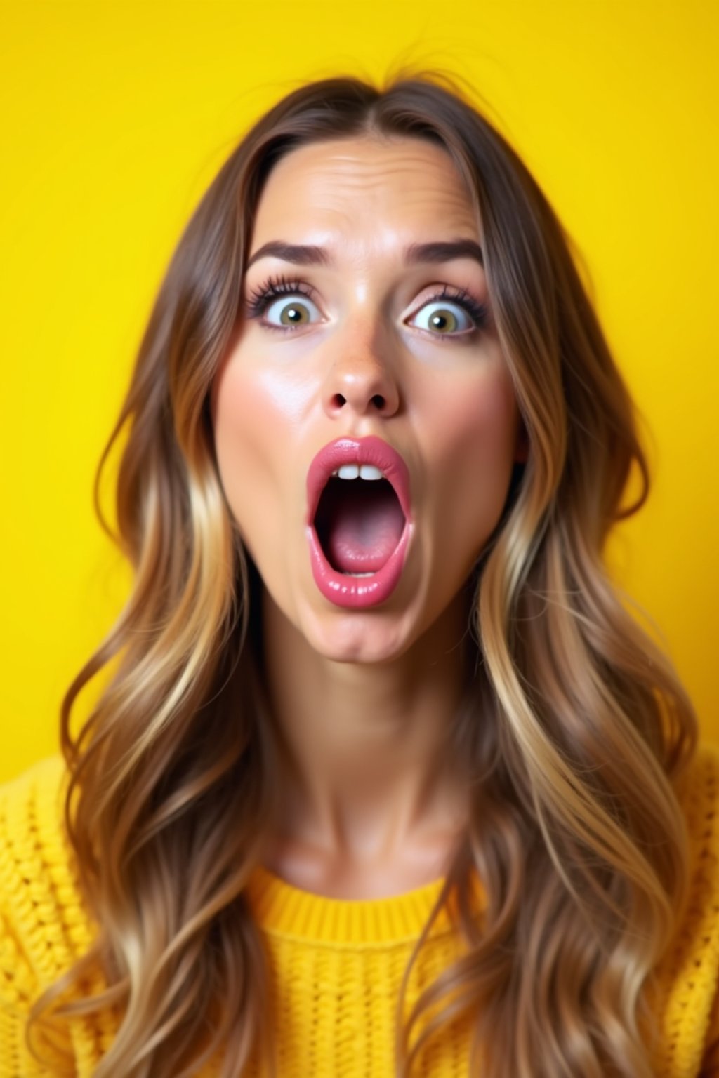 the image is a vibrant and colorful thumbnail, typically used for a youtube video. it features the exaggerated face of one woman expressing shock and humor, emphasizing the crazy theme of the video. their face is outlined with a white stroke to make it stand out against the yellow background. this type of design is commonly used to attract viewers on social media platforms by promising entertaining and possibly awkward content.