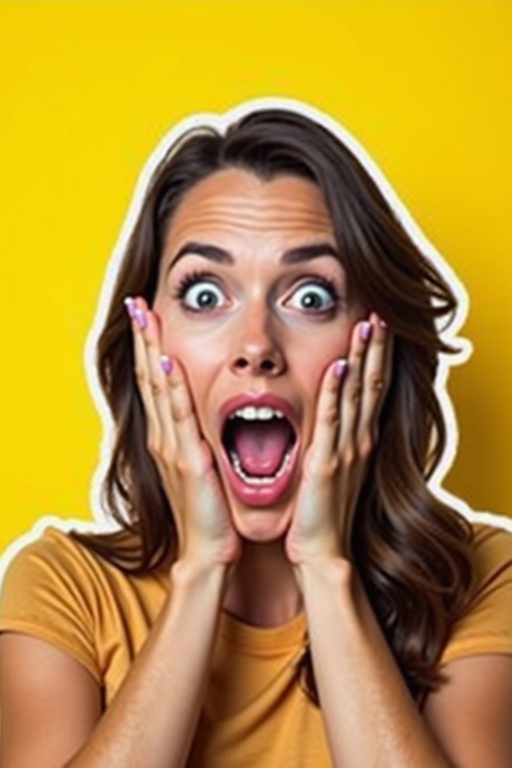 the image is a vibrant and colorful thumbnail, typically used for a youtube video. it features the exaggerated face of one woman expressing shock and humor, emphasizing the crazy theme of the video. their face is outlined with a white stroke to make it stand out against the yellow background. this type of design is commonly used to attract viewers on social media platforms by promising entertaining and possibly awkward content.