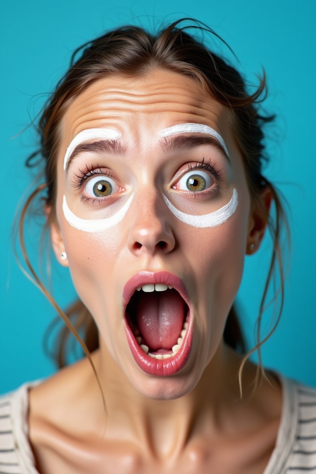 the image is a vibrant and colorful thumbnail, typically used for a youtube video. it features the exaggerated face of one woman expressing shock and humor, emphasizing the crazy theme of the video. their face is outlined with a white stroke to make it stand out against the blue background. this type of design is commonly used to attract viewers on social media platforms by promising entertaining and possibly awkward content.