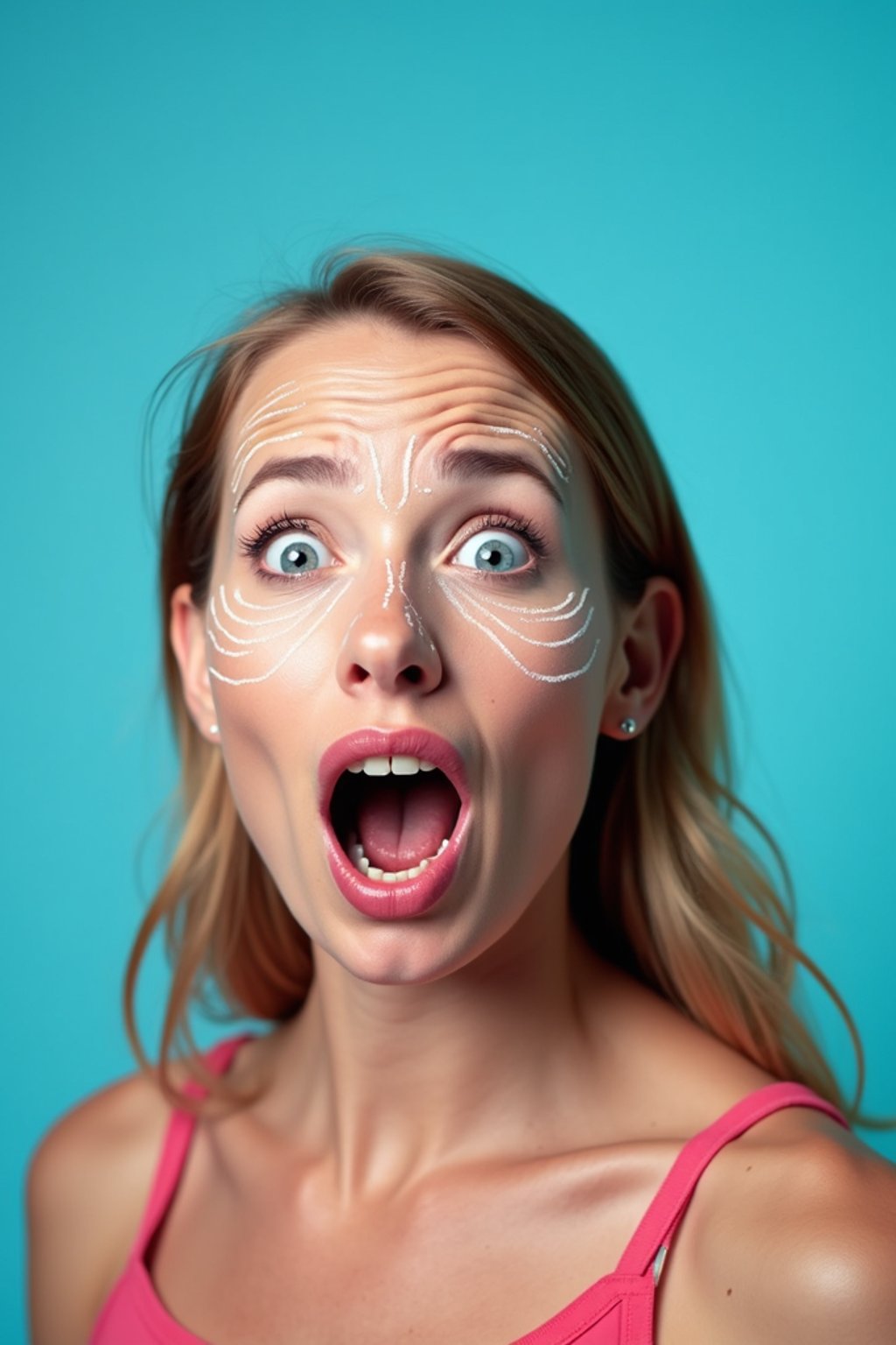 the image is a vibrant and colorful thumbnail, typically used for a youtube video. it features the exaggerated face of one woman expressing shock and humor, emphasizing the crazy theme of the video. their face is outlined with a white stroke to make it stand out against the blue background. this type of design is commonly used to attract viewers on social media platforms by promising entertaining and possibly awkward content.