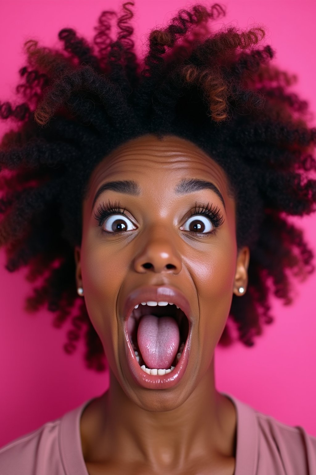 the image is a vibrant and colorful thumbnail, typically used for a youtube video. it features the exaggerated face of one woman expressing shock and humor, emphasizing the crazy theme of the video. their face is outlined with a white stroke to make it stand out against the pink background. this type of design is commonly used to attract viewers on social media platforms by promising entertaining and possibly awkward content.