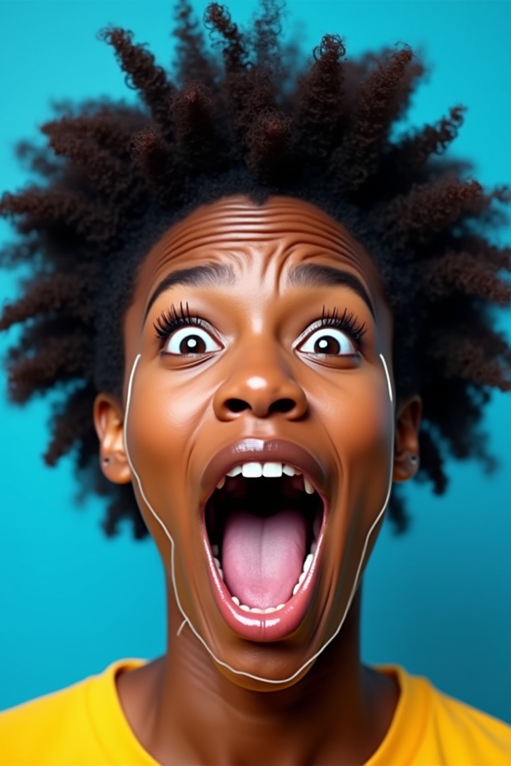 the image is a vibrant and colorful thumbnail, typically used for a youtube video. it features the exaggerated face of one woman expressing shock and humor, emphasizing the crazy theme of the video. their face is outlined with a white stroke to make it stand out against the blue background. this type of design is commonly used to attract viewers on social media platforms by promising entertaining and possibly awkward content.