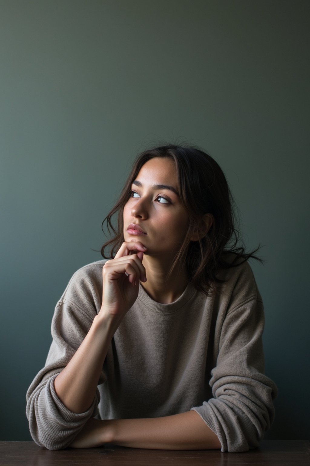 thinking ruminating contemplating contemplation pondering, blank background