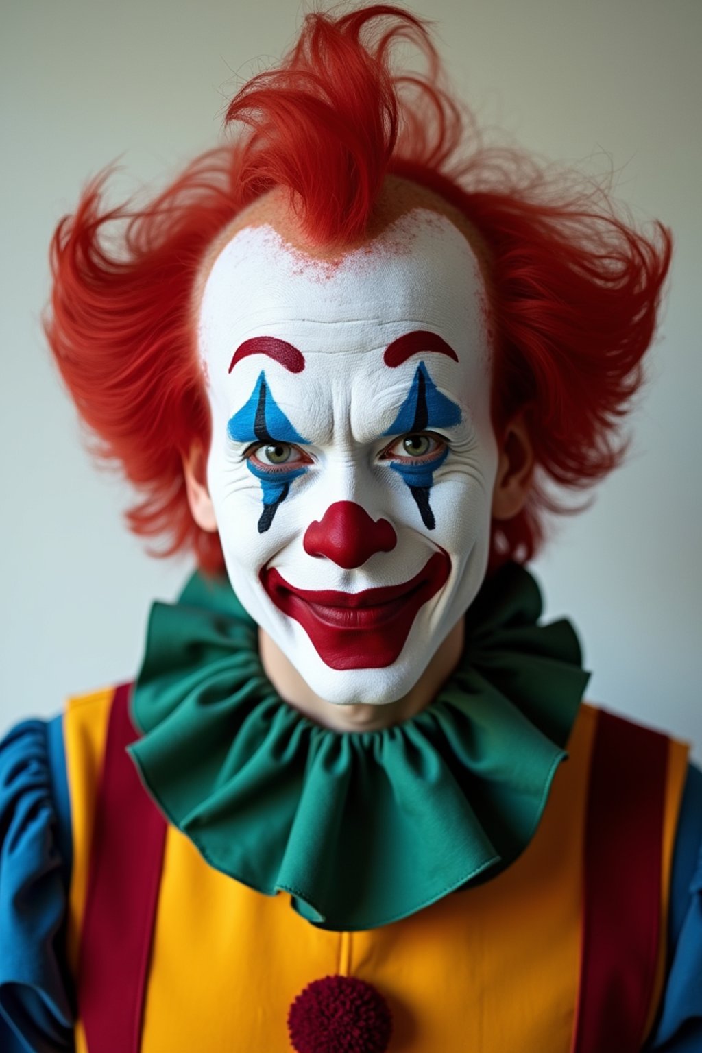 man as Clown with Clown Makeup, blank background