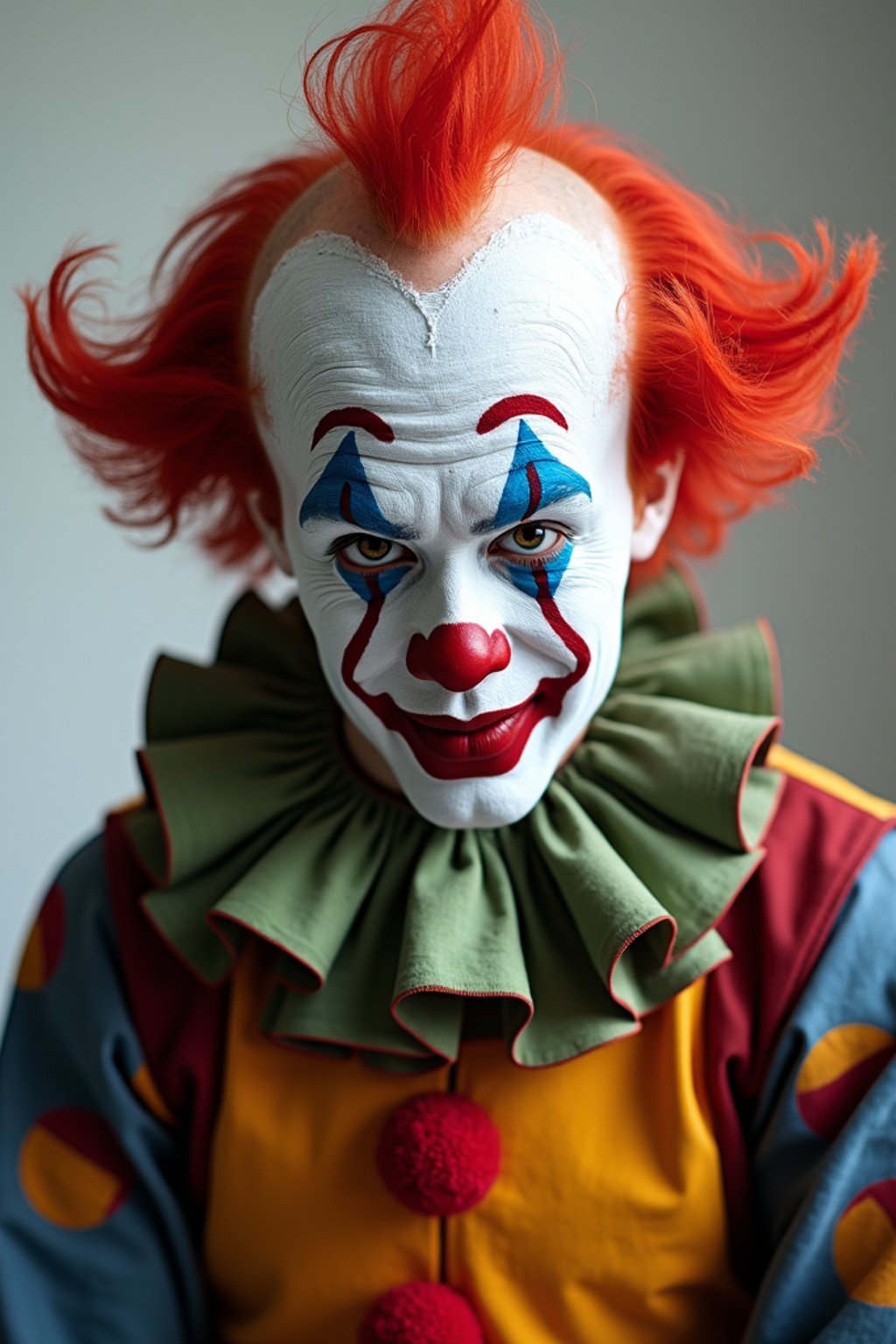 man as Clown with Clown Makeup, blank background