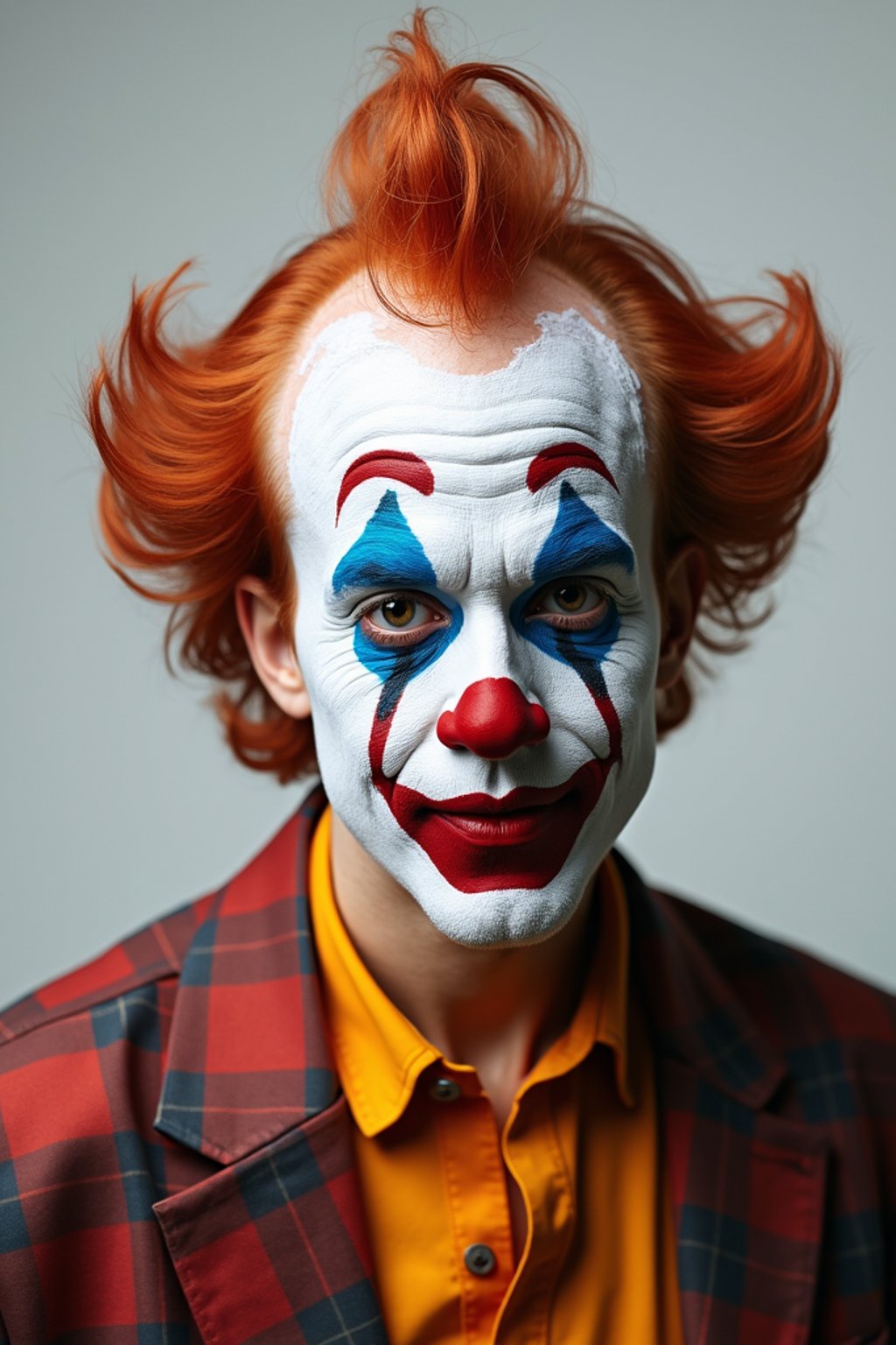 man as Clown with Clown Makeup, blank background