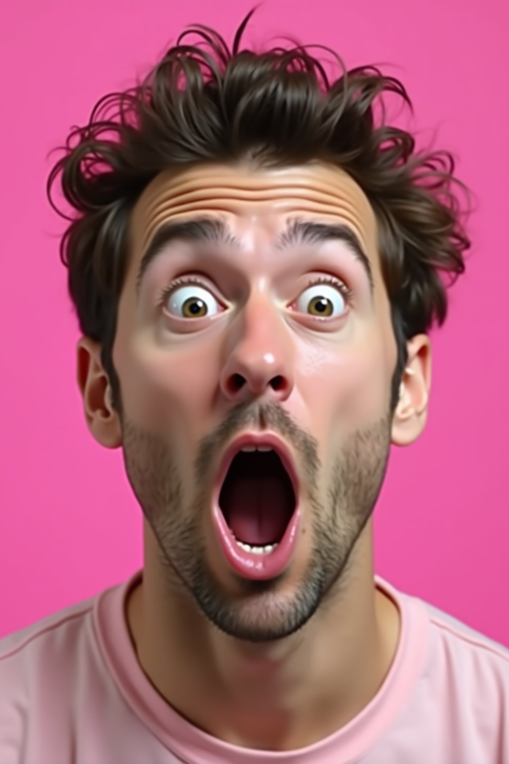 the image is a vibrant and colorful thumbnail, typically used for a youtube video. it features the exaggerated face of one man expressing shock and humor, emphasizing the crazy theme of the video. their face is outlined with a white stroke to make it stand out against the pink background. this type of design is commonly used to attract viewers on social media platforms by promising entertaining and possibly awkward content.