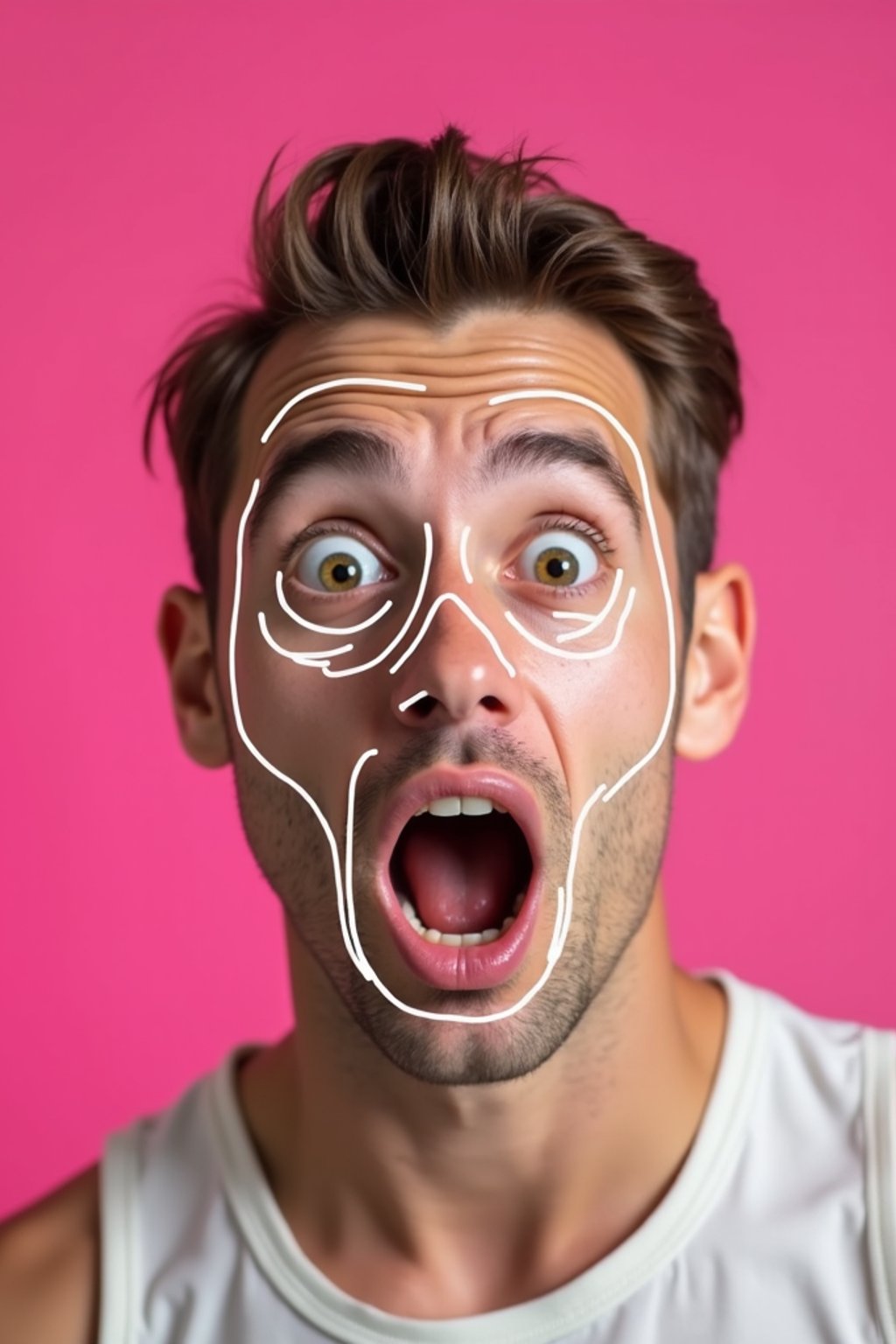 the image is a vibrant and colorful thumbnail, typically used for a youtube video. it features the exaggerated face of one man expressing shock and humor, emphasizing the crazy theme of the video. their face is outlined with a white stroke to make it stand out against the pink background. this type of design is commonly used to attract viewers on social media platforms by promising entertaining and possibly awkward content.