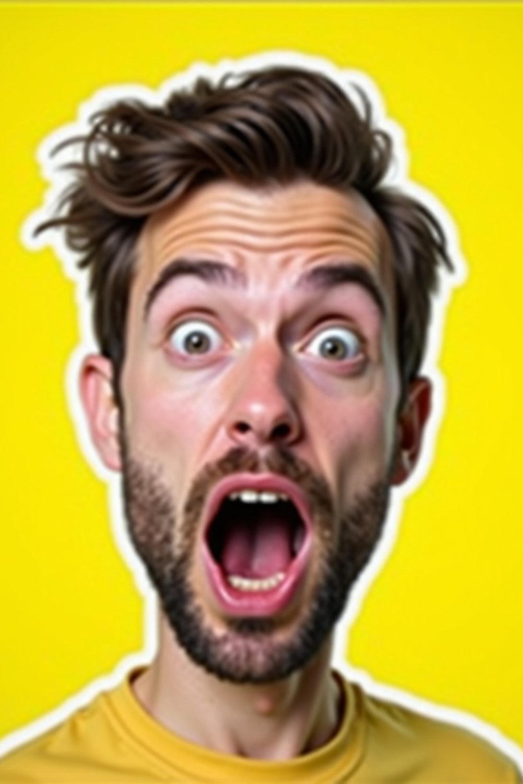 the image is a vibrant and colorful thumbnail, typically used for a youtube video. it features the exaggerated face of one man expressing shock and humor, emphasizing the crazy theme of the video. their face is outlined with a white stroke to make it stand out against the yellow background. this type of design is commonly used to attract viewers on social media platforms by promising entertaining and possibly awkward content.