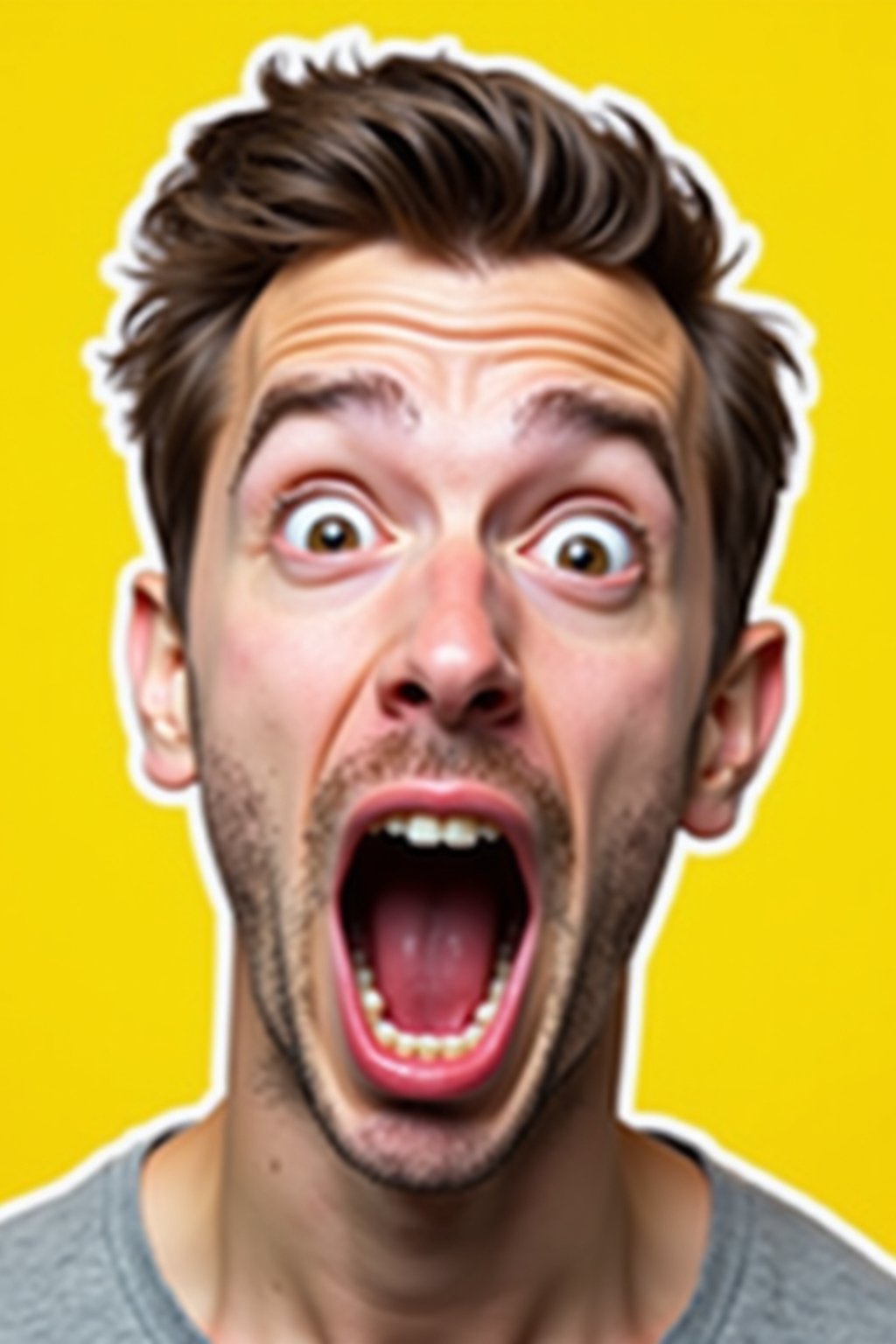 the image is a vibrant and colorful thumbnail, typically used for a youtube video. it features the exaggerated face of one man expressing shock and humor, emphasizing the crazy theme of the video. their face is outlined with a white stroke to make it stand out against the yellow background. this type of design is commonly used to attract viewers on social media platforms by promising entertaining and possibly awkward content.