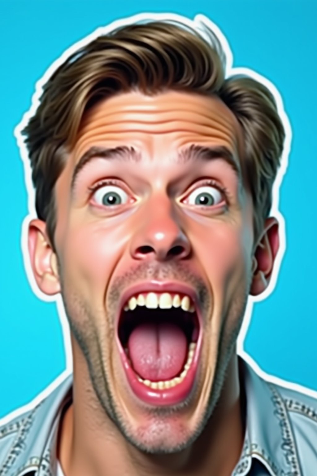 the image is a vibrant and colorful thumbnail, typically used for a youtube video. it features the exaggerated face of one man expressing shock and humor, emphasizing the crazy theme of the video. their face is outlined with a white stroke to make it stand out against the blue background. this type of design is commonly used to attract viewers on social media platforms by promising entertaining and possibly awkward content.