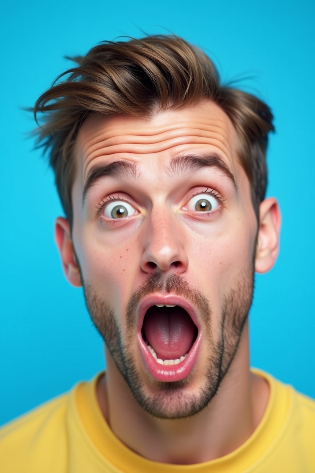 the image is a vibrant and colorful thumbnail, typically used for a youtube video. it features the exaggerated face of one man expressing shock and humor, emphasizing the crazy theme of the video. their face is outlined with a white stroke to make it stand out against the blue background. this type of design is commonly used to attract viewers on social media platforms by promising entertaining and possibly awkward content.