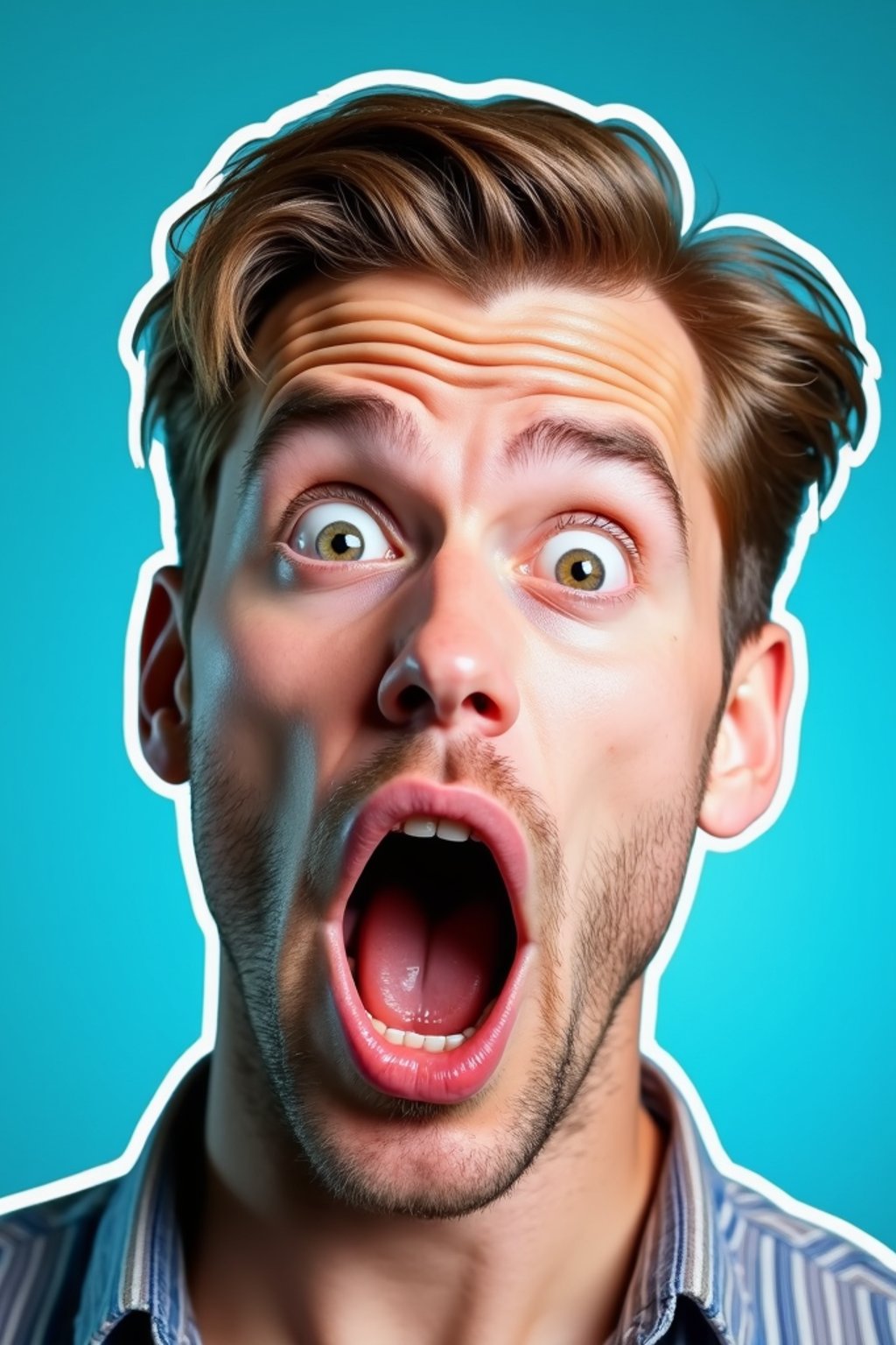 the image is a vibrant and colorful thumbnail, typically used for a youtube video. it features the exaggerated face of one man expressing shock and humor, emphasizing the crazy theme of the video. their face is outlined with a white stroke to make it stand out against the blue background. this type of design is commonly used to attract viewers on social media platforms by promising entertaining and possibly awkward content.