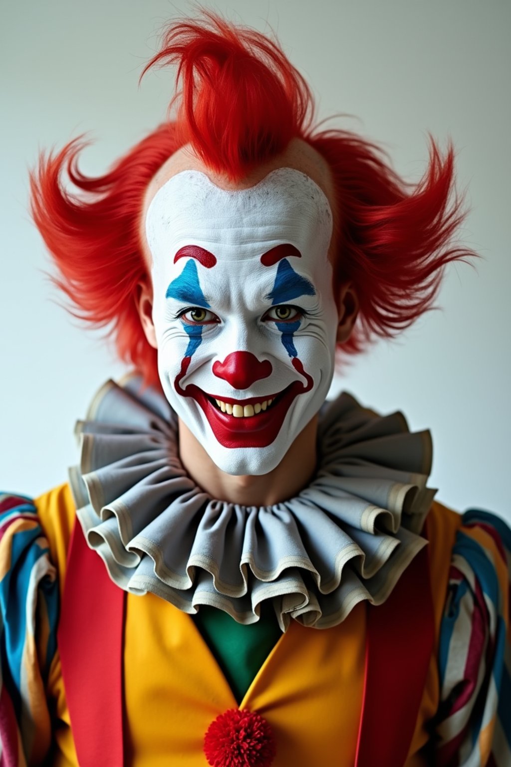 man as Clown with Clown Makeup, blank background