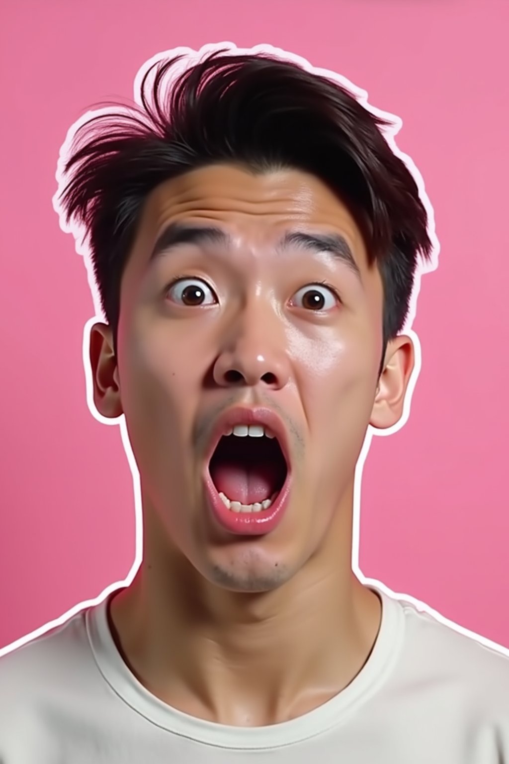 the image is a vibrant and colorful thumbnail, typically used for a youtube video. it features the exaggerated face of one man expressing shock and humor, emphasizing the crazy theme of the video. their face is outlined with a white stroke to make it stand out against the pink background. this type of design is commonly used to attract viewers on social media platforms by promising entertaining and possibly awkward content.