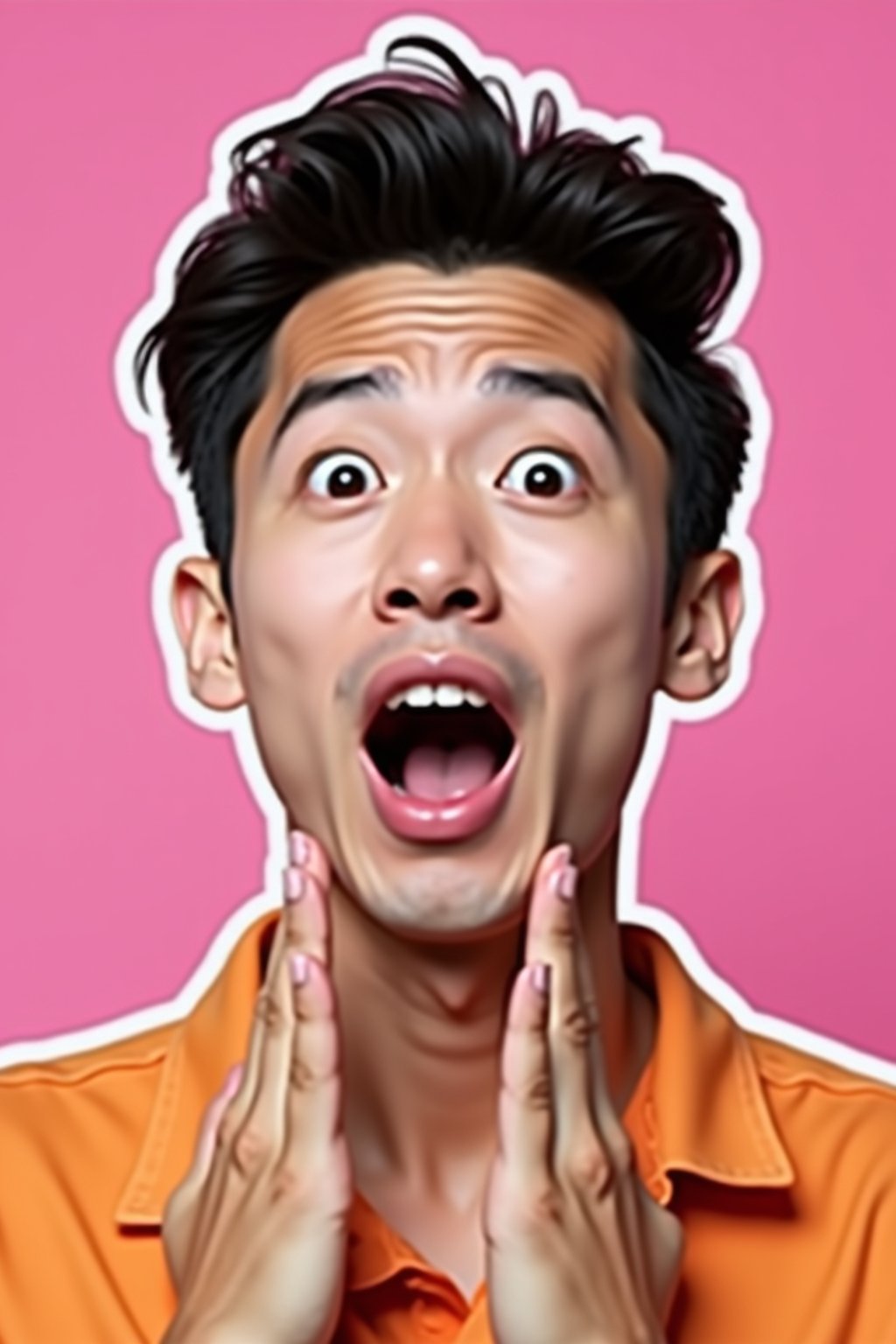 the image is a vibrant and colorful thumbnail, typically used for a youtube video. it features the exaggerated face of one man expressing shock and humor, emphasizing the crazy theme of the video. their face is outlined with a white stroke to make it stand out against the pink background. this type of design is commonly used to attract viewers on social media platforms by promising entertaining and possibly awkward content.