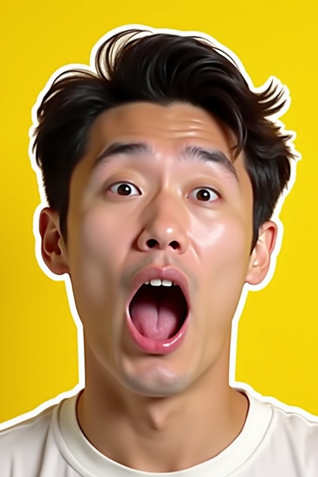 the image is a vibrant and colorful thumbnail, typically used for a youtube video. it features the exaggerated face of one man expressing shock and humor, emphasizing the crazy theme of the video. their face is outlined with a white stroke to make it stand out against the yellow background. this type of design is commonly used to attract viewers on social media platforms by promising entertaining and possibly awkward content.