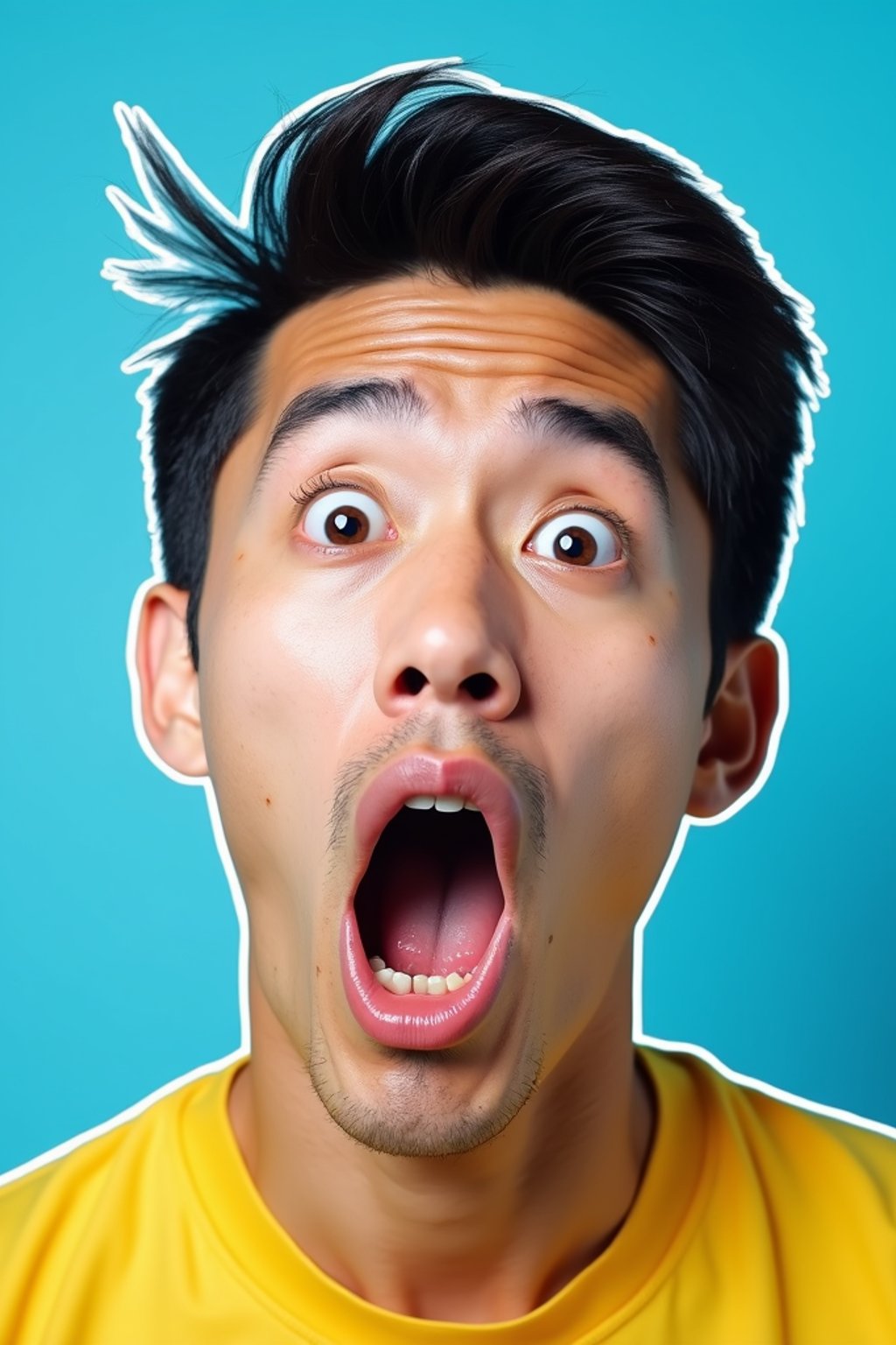 the image is a vibrant and colorful thumbnail, typically used for a youtube video. it features the exaggerated face of one man expressing shock and humor, emphasizing the crazy theme of the video. their face is outlined with a white stroke to make it stand out against the blue background. this type of design is commonly used to attract viewers on social media platforms by promising entertaining and possibly awkward content.