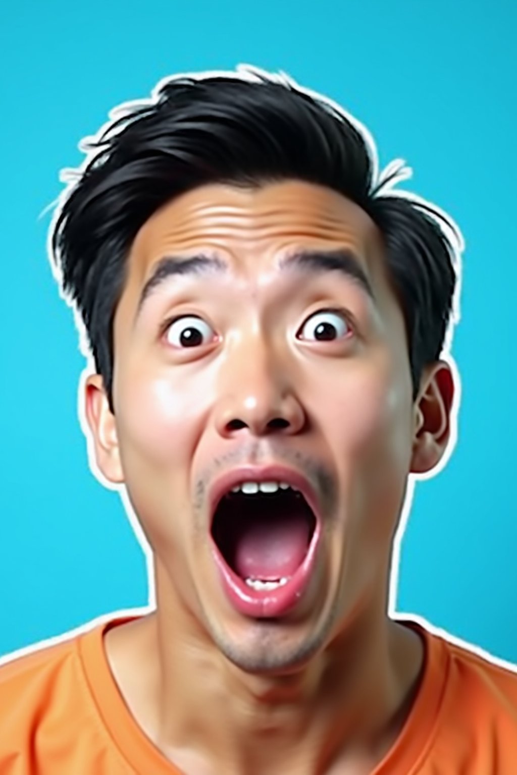 the image is a vibrant and colorful thumbnail, typically used for a youtube video. it features the exaggerated face of one man expressing shock and humor, emphasizing the crazy theme of the video. their face is outlined with a white stroke to make it stand out against the blue background. this type of design is commonly used to attract viewers on social media platforms by promising entertaining and possibly awkward content.