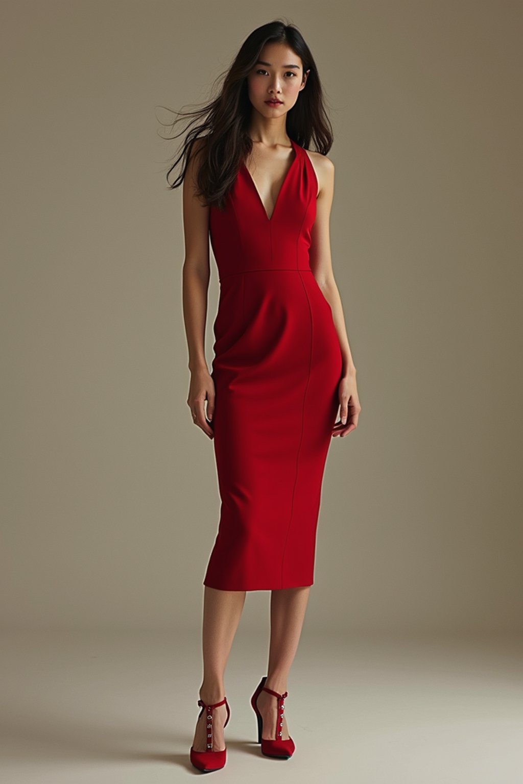 woman wearing bodycon dress  in try on fashion shoot for Zara Shein H&M