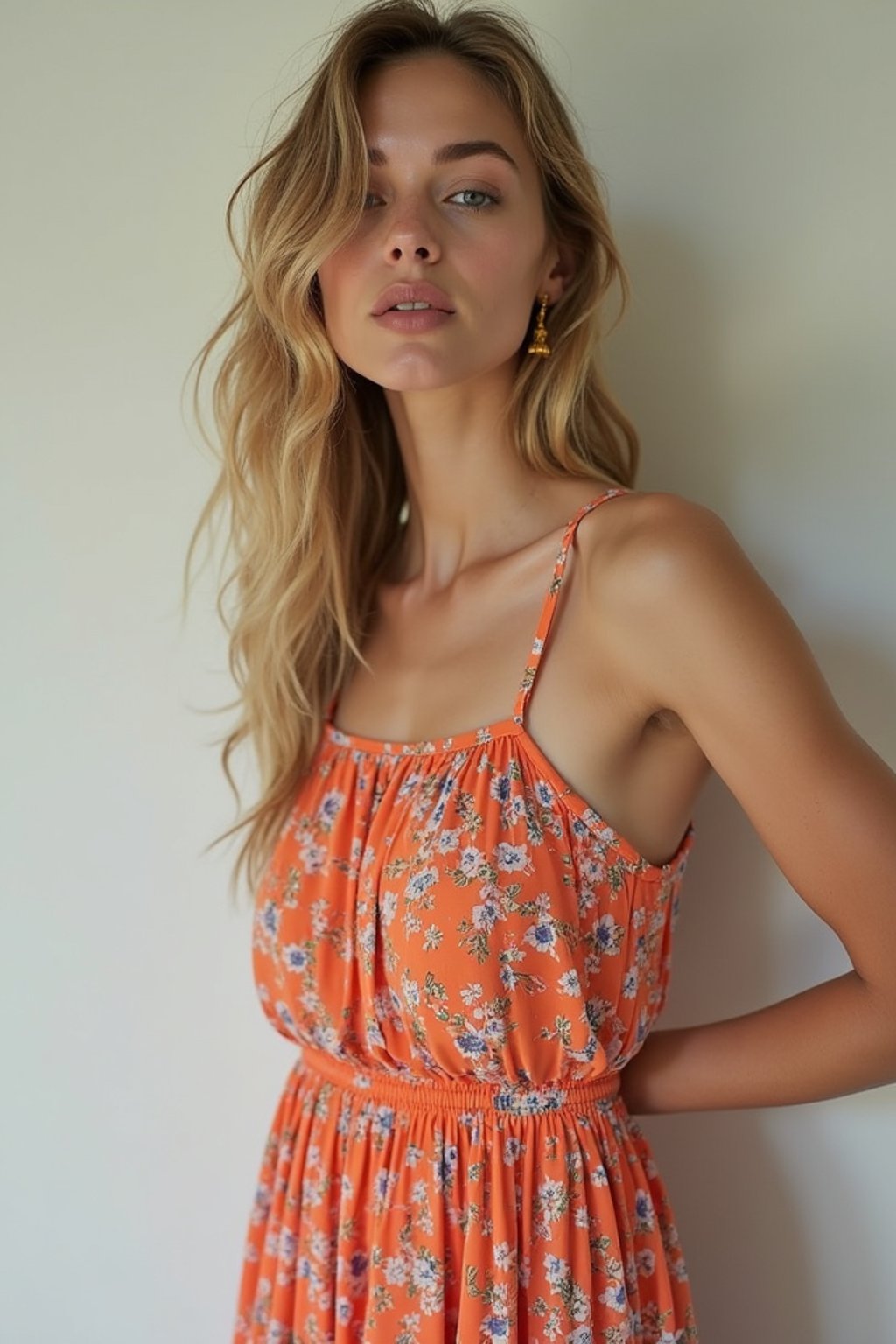 woman wearing summer dress  in try on fashion shoot for Zara Shein H&M