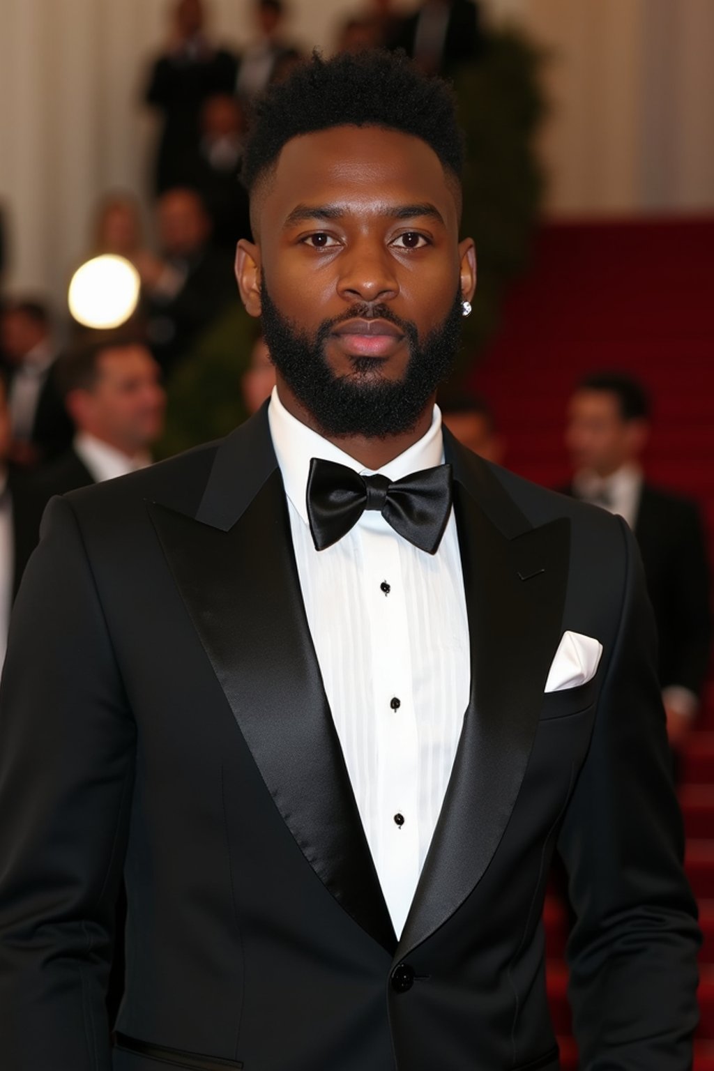 an elegant masculine  man attending a formal event