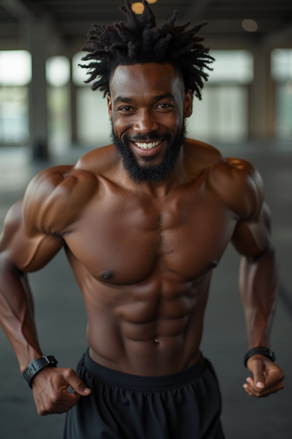 a confident masculine  man engaging in a fitness routine