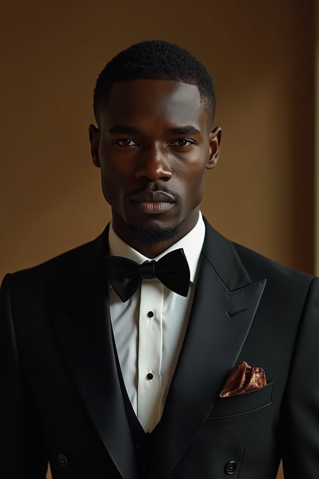 an alluring masculine  man dressed in elegant evening wear