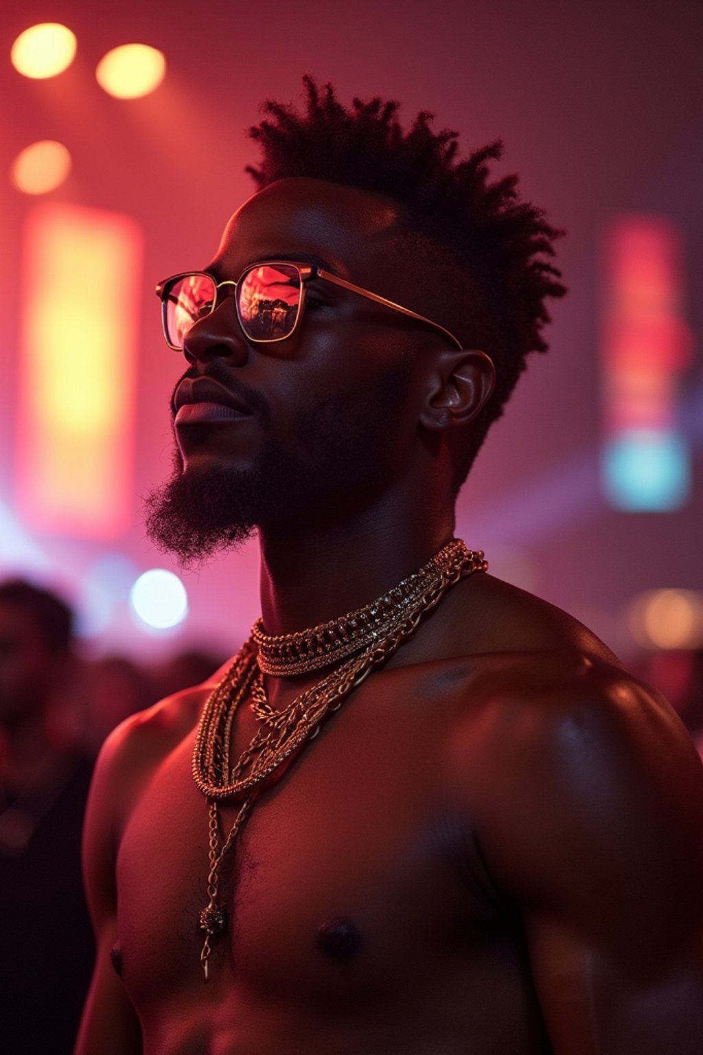 masculine  man enjoying a concert or music festival