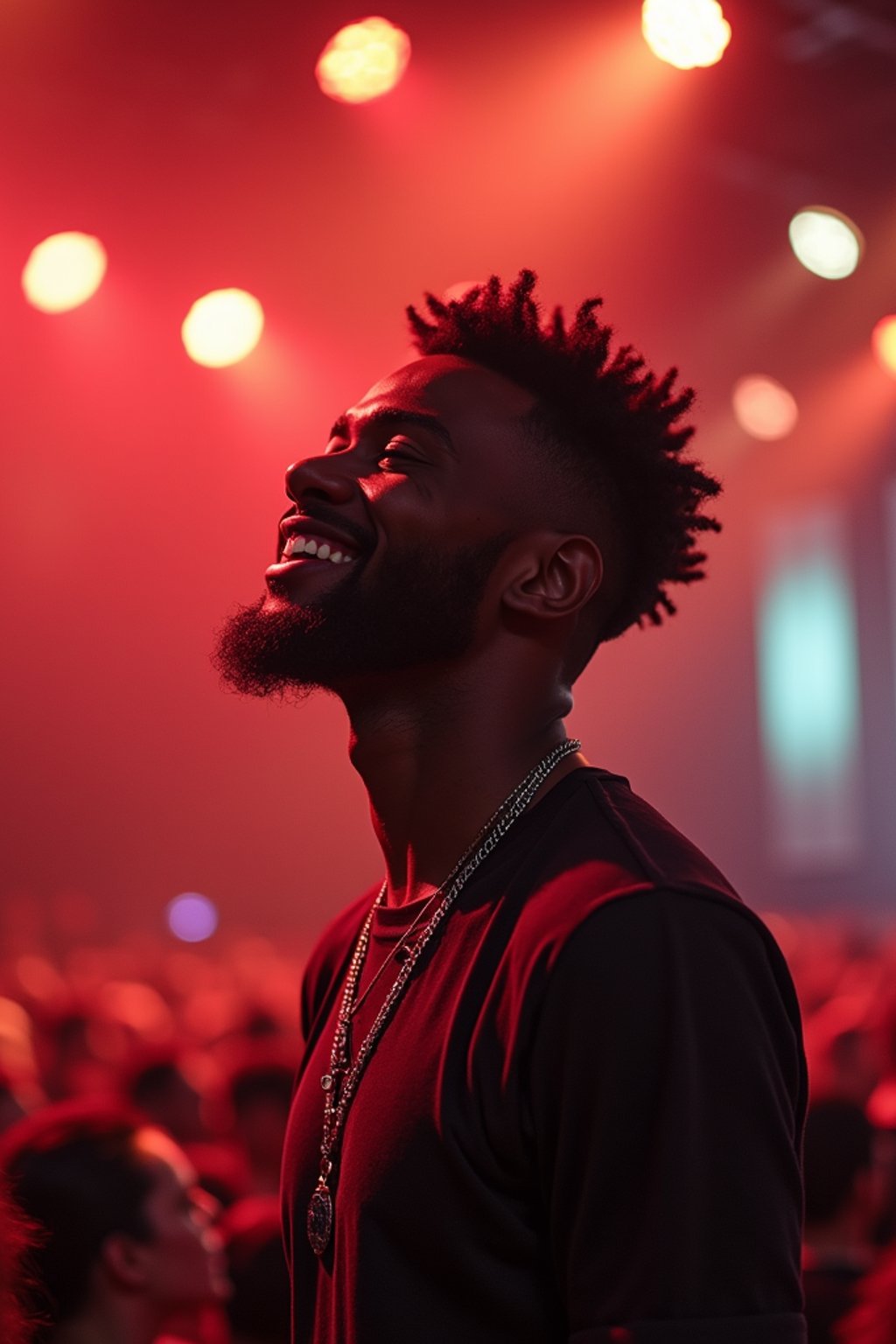 masculine  man enjoying a concert or music festival