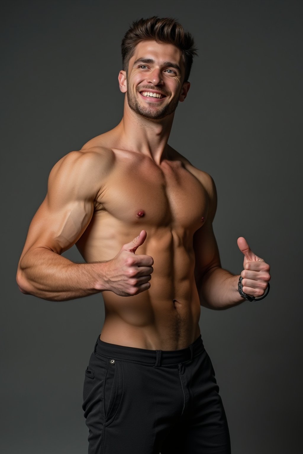 a confident masculine  man engaging in a fitness routine