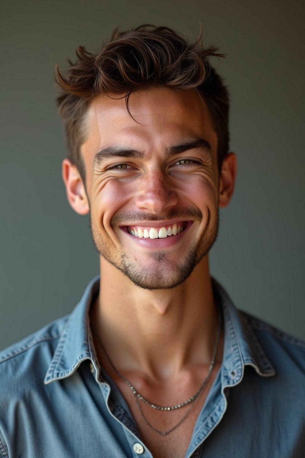 an attractive masculine  man with a captivating smile