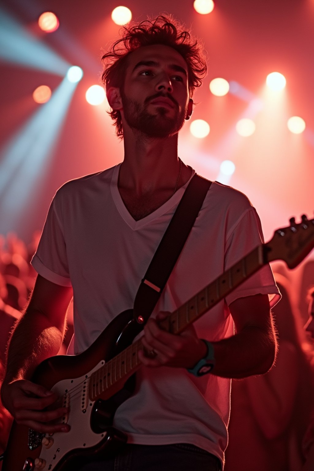 masculine  man enjoying a concert or music festival