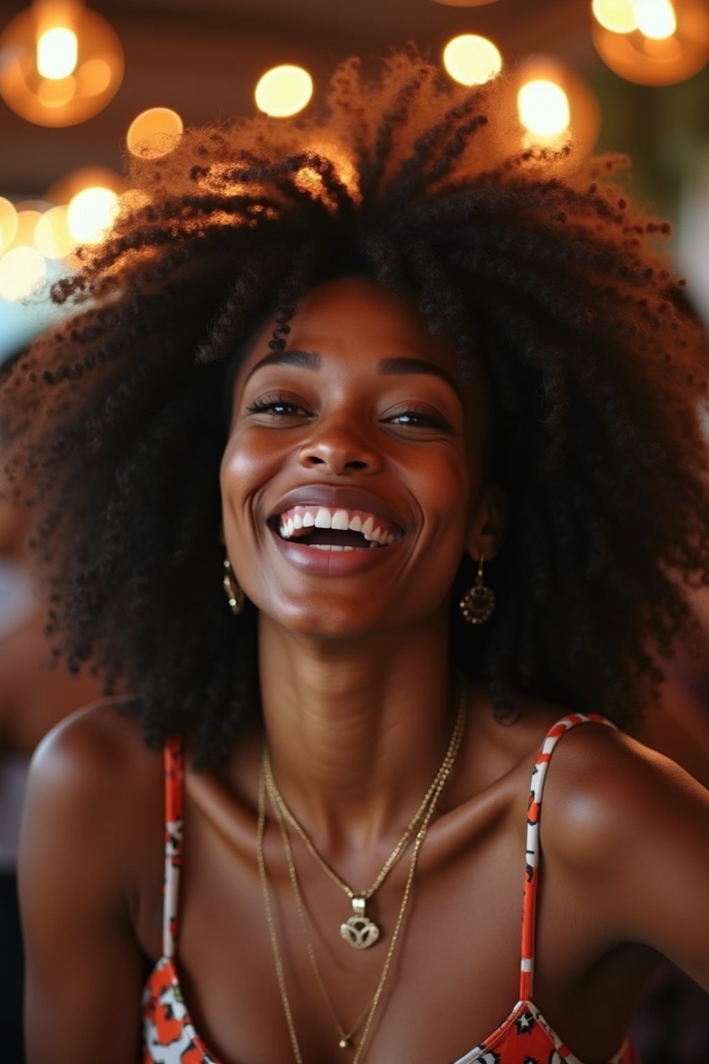 feminine woman laughing and hanging out with friends