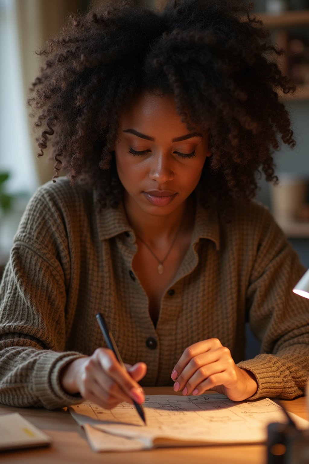 feminine woman engaging in a hobby or craft