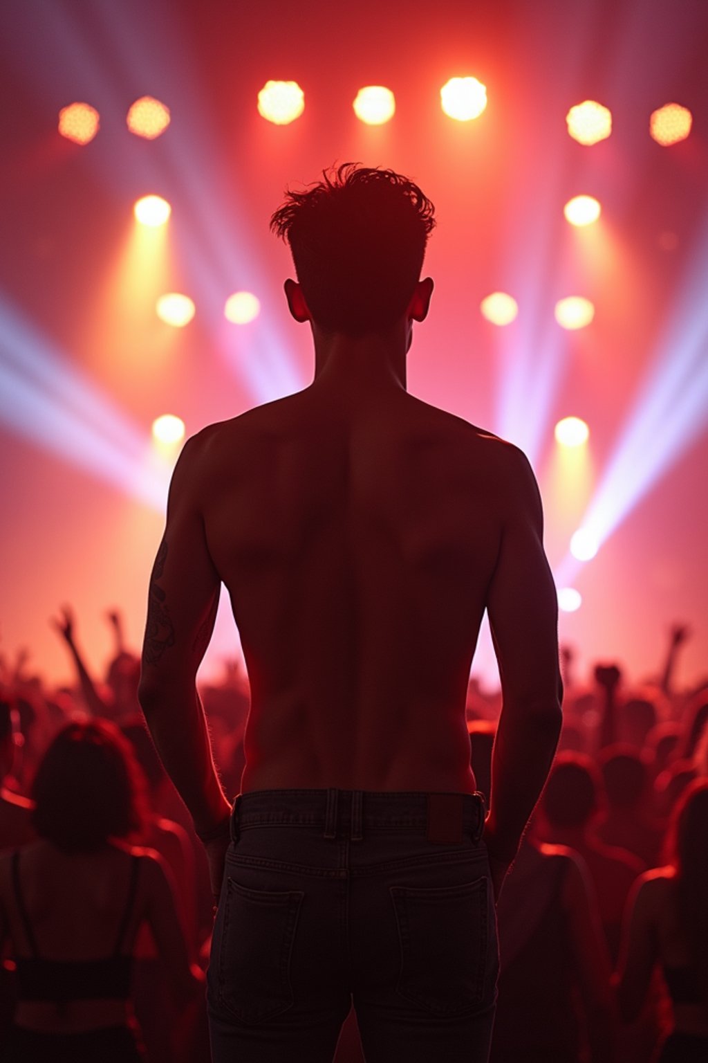 masculine  man enjoying a concert or music festival