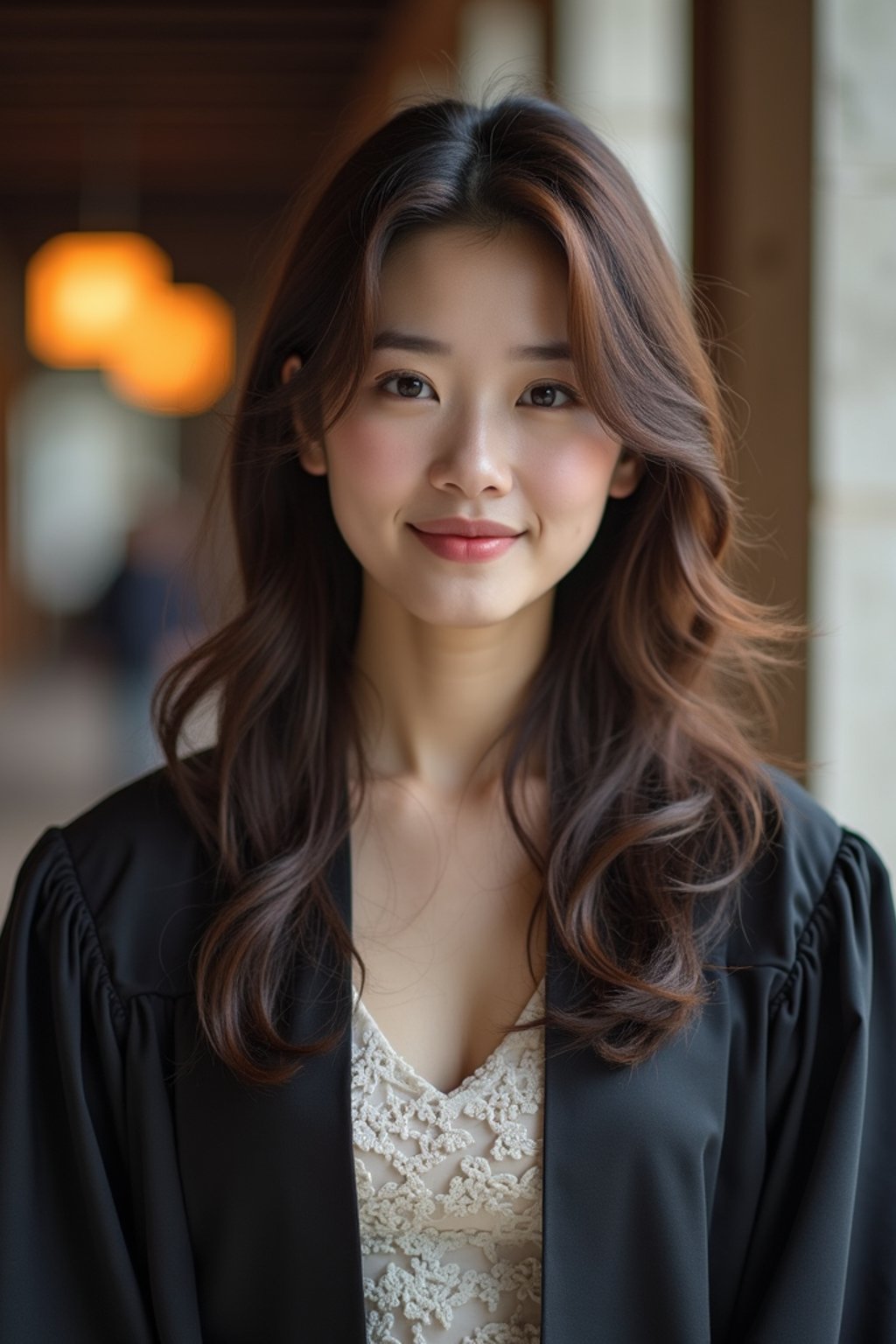 a graduate woman in their academic gown