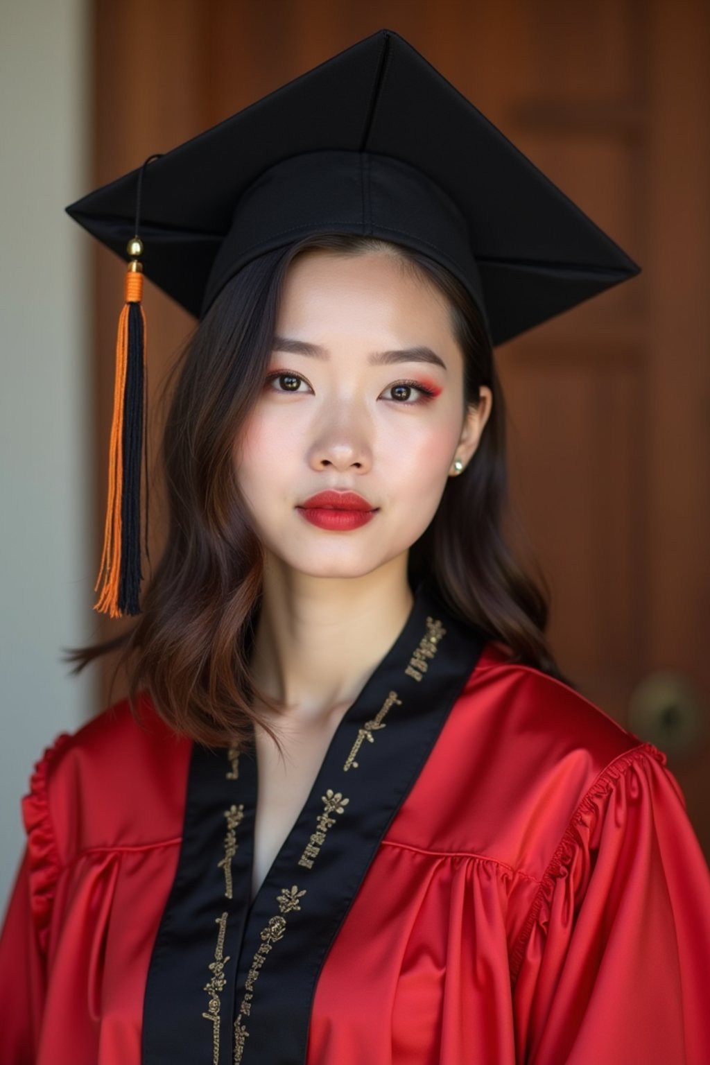 a graduate woman in their academic gown