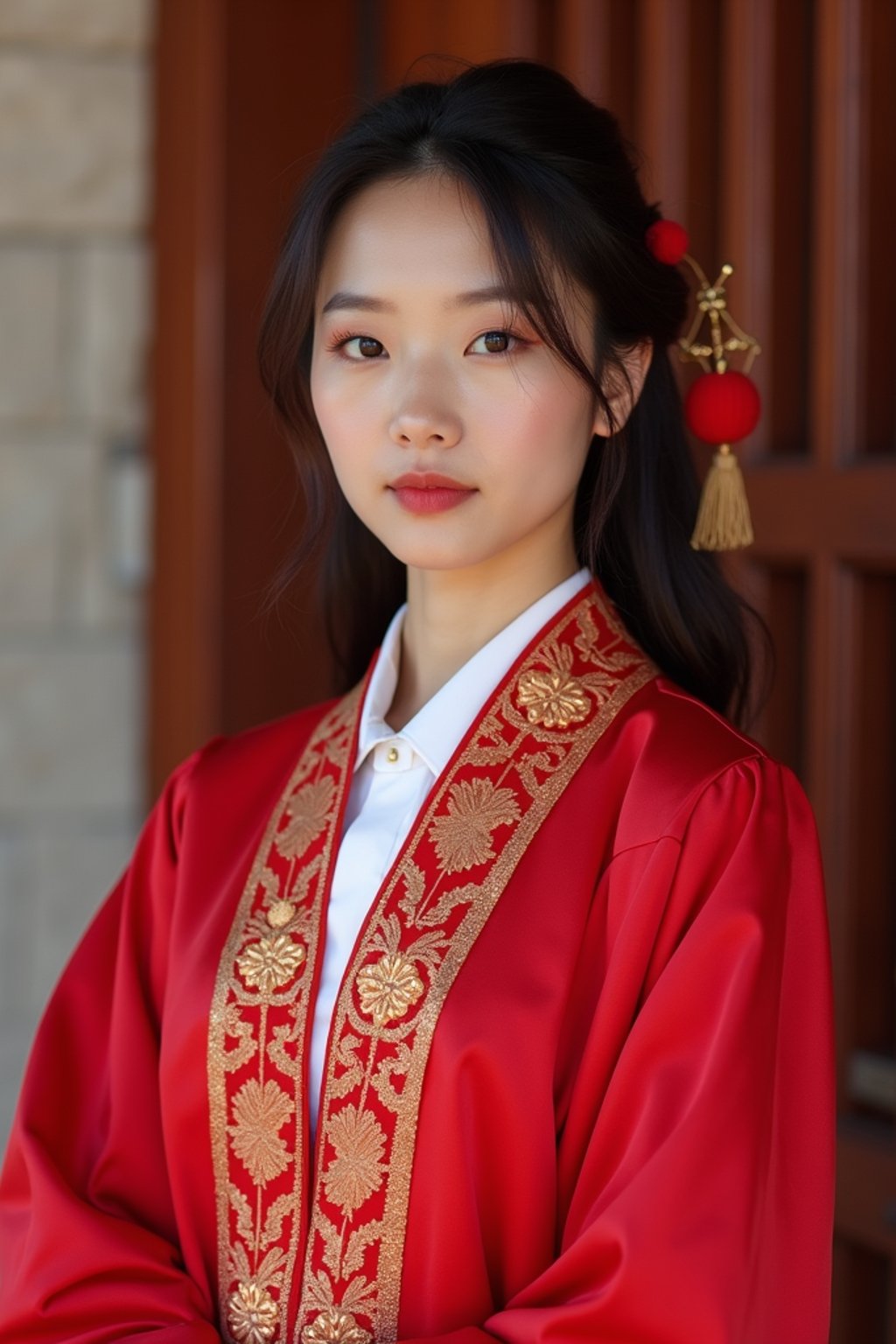 a graduate woman in their academic regalia