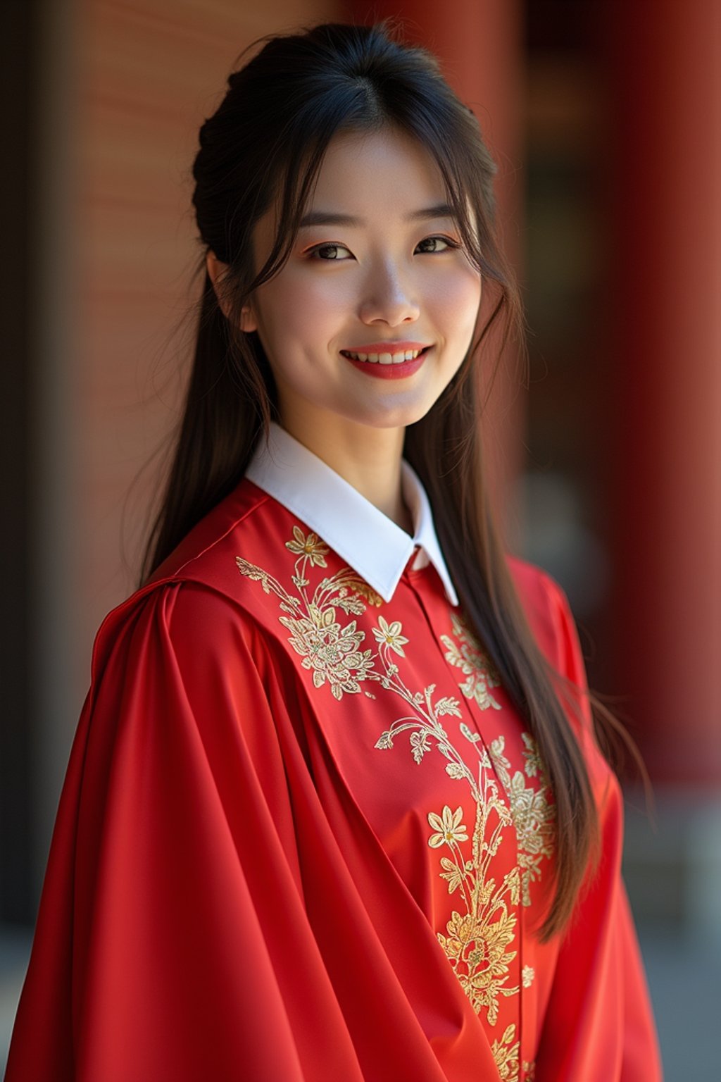 a graduate woman in their academic regalia