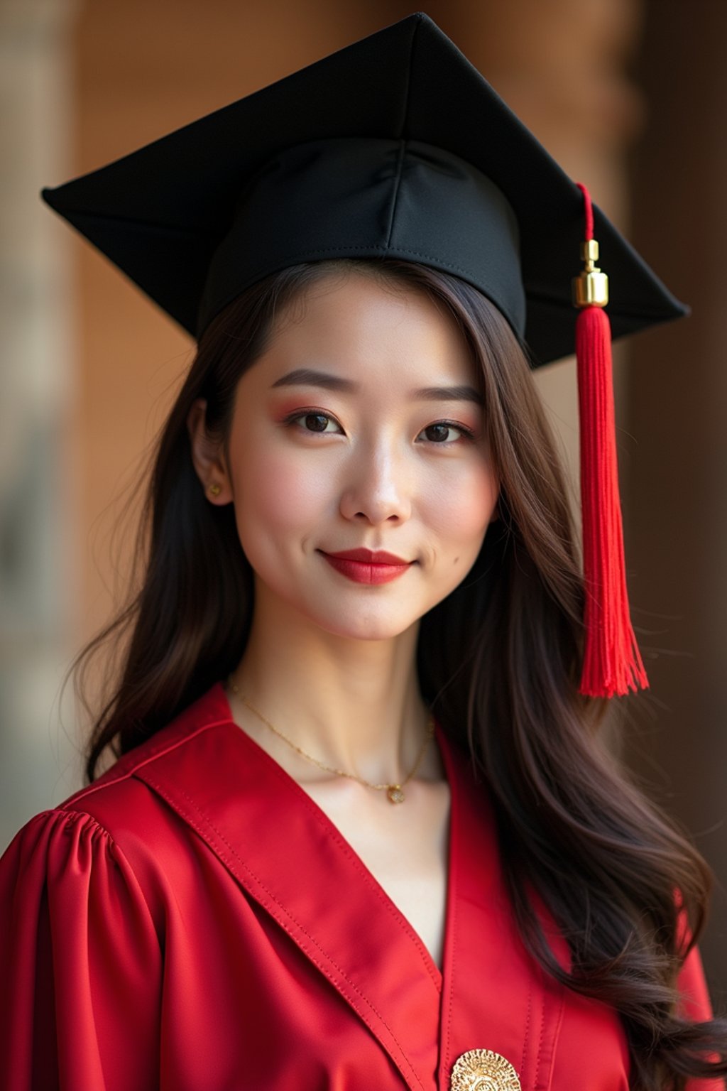 a graduate woman wearing their academic regalia