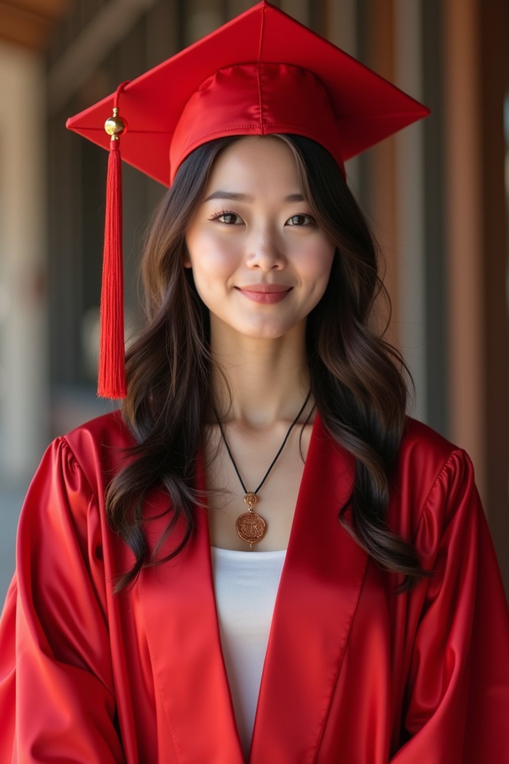 a graduate woman wearing their academic regalia