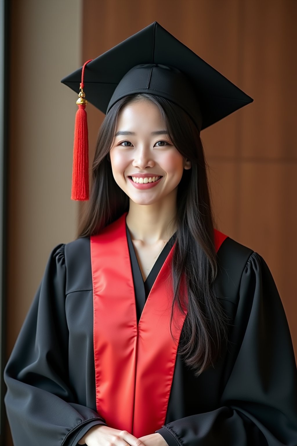 a graduate woman in their academic gown