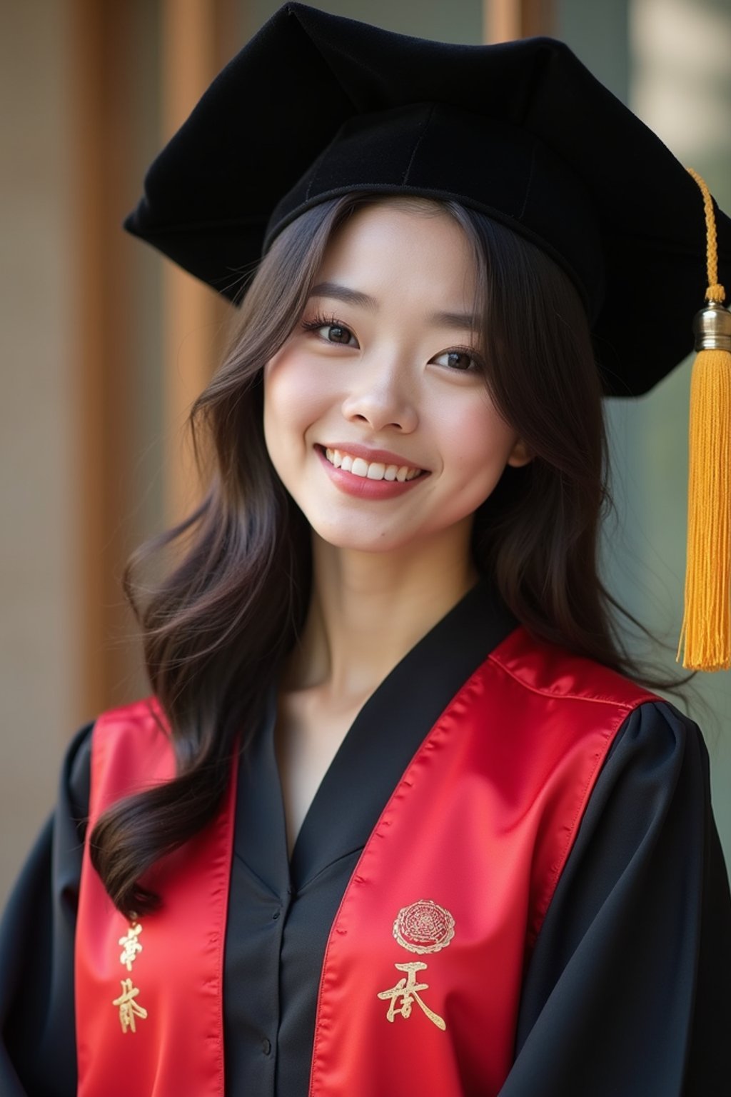 a graduate woman in their academic gown