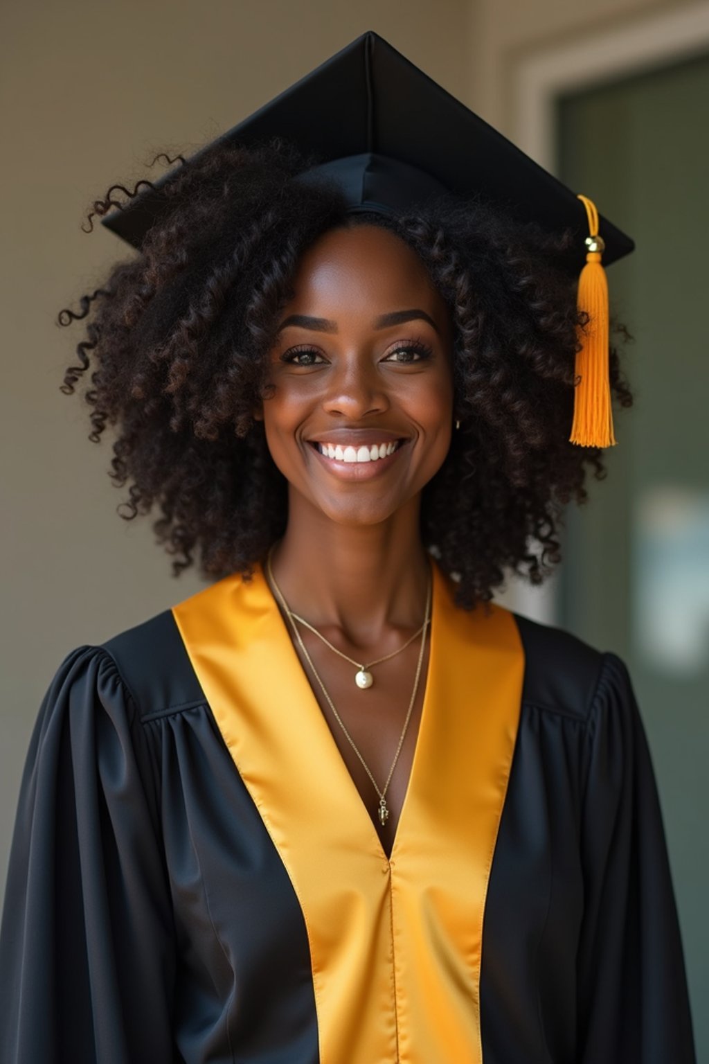 a graduate woman in their academic gown