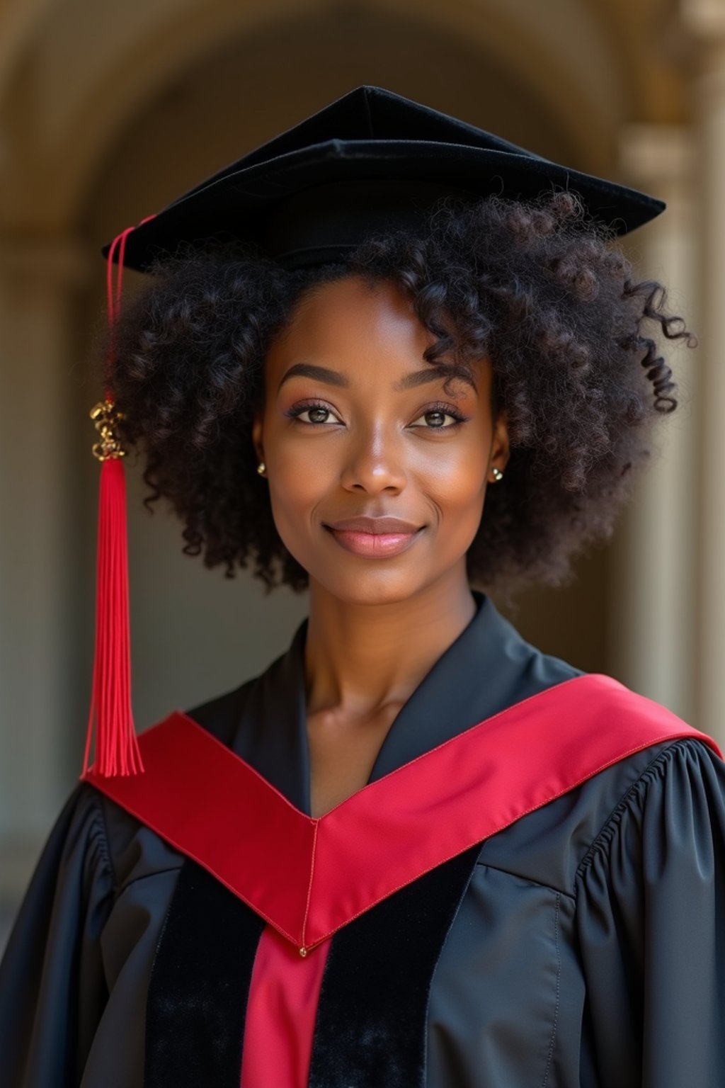 a graduate woman in their academic gown