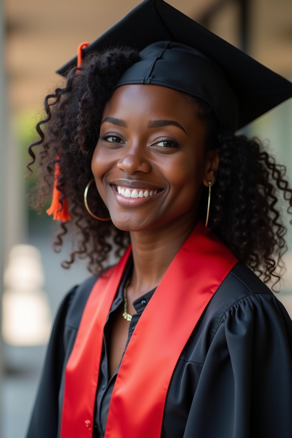 a graduate woman wearing their academic regalia