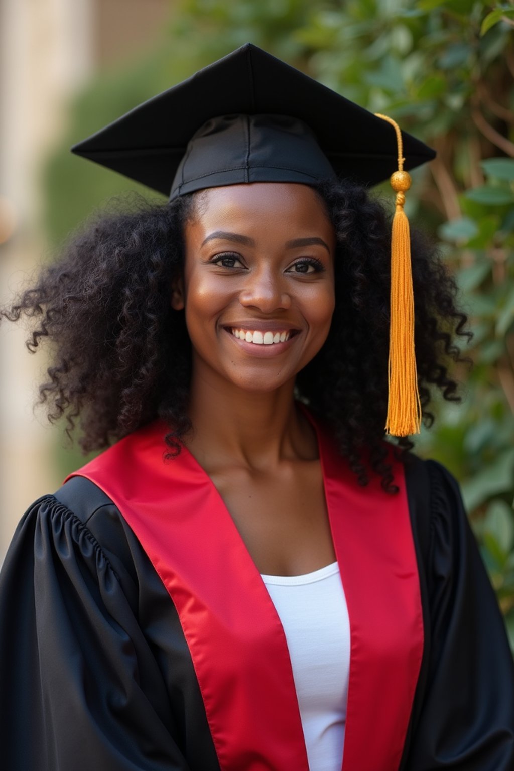 a graduate woman wearing their academic regalia