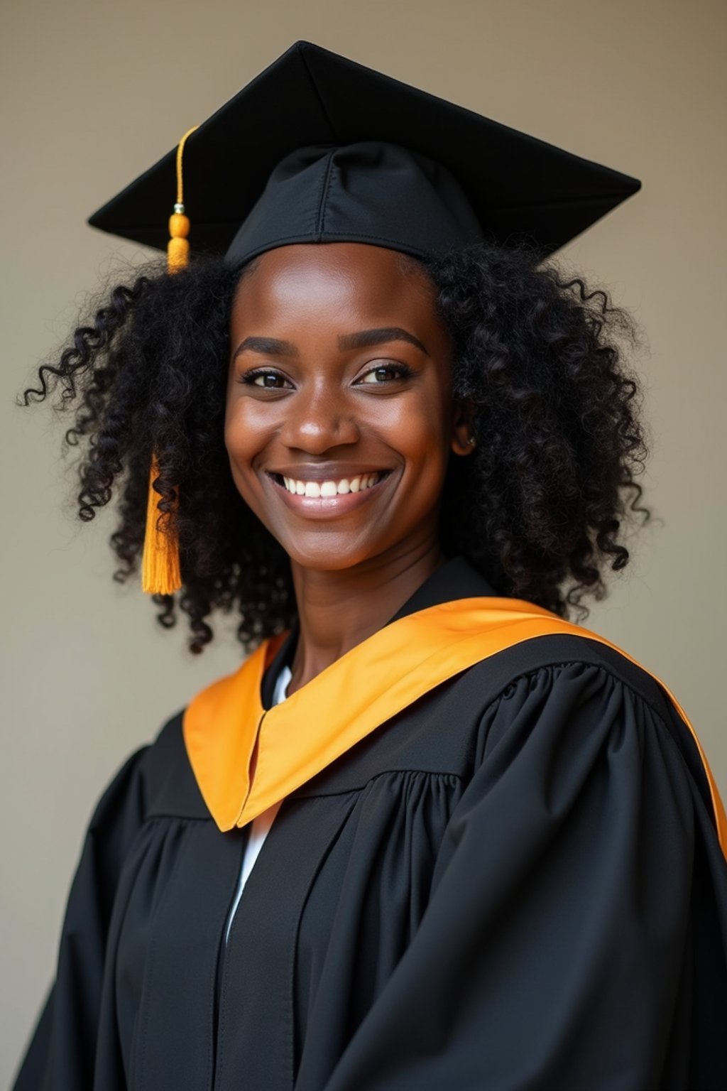 a graduate woman wearing their academic regalia