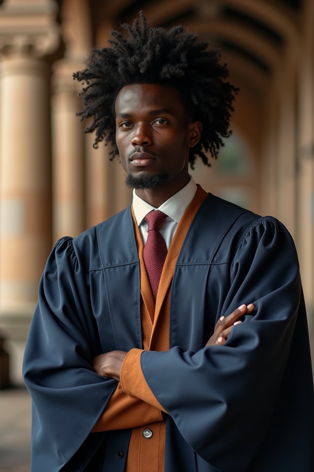 a graduate man in their academic gown